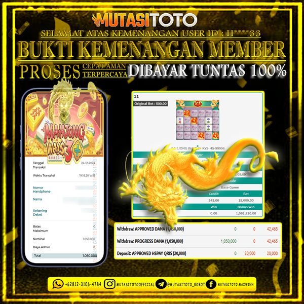 WITHDRAW MAHJONG WAYS 3+