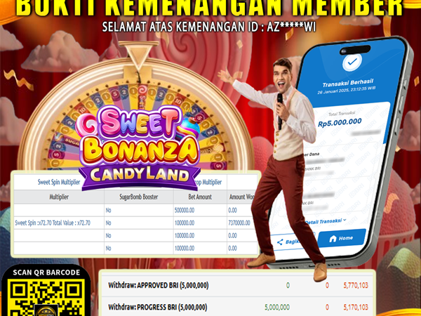 KEMENANGAN MEMBER BERMAIN DI LIVE – SWEET BONANZA CANDYLAND