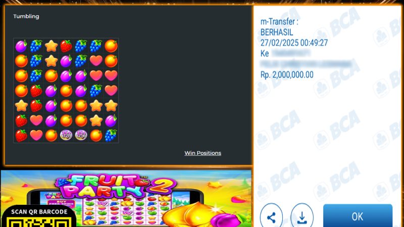 KEMENANGAN MEMBER BERMAIN DI FRUIT PARTY 2