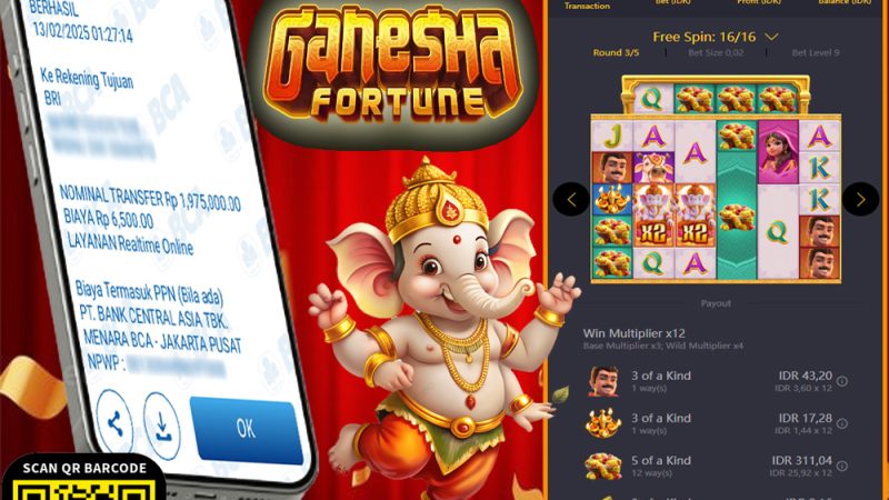 KEMENANGAN MEMBER BERMAIN DI GANESHA FORTUNE PG SOFT