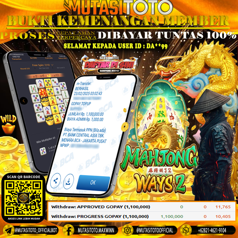 KEMENANGAN MEMBER BERMAIN DI MAHJONG WAYS 2 PG SOFT