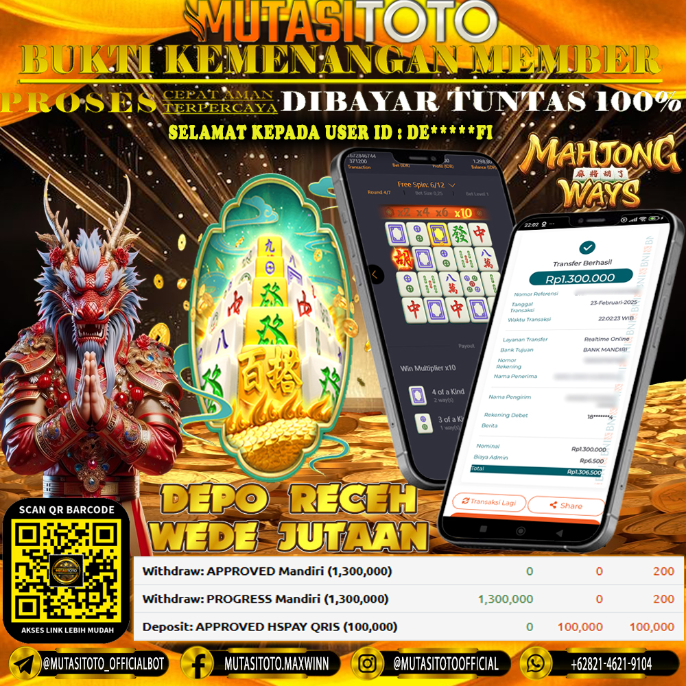 KEMENANGAN MEMBER BERMAIN DI MAHJONG WAYS PG SOFT