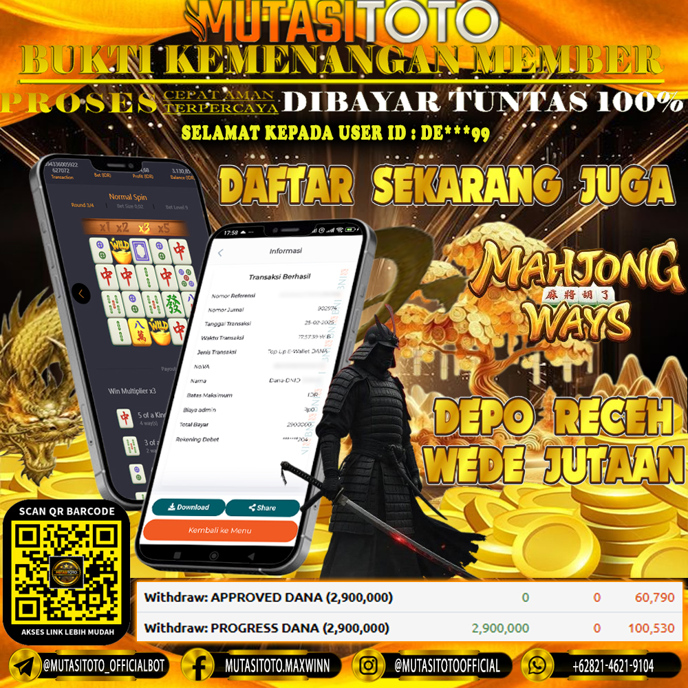 KEMENANGAN MEMBER BERMAIN DI MAHJONG WAYS  PG SOFT