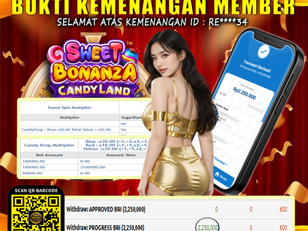 KEMENANGAN MEMBER BERMAIN DI LIVE – SWEET BONANZA CANDYLAND