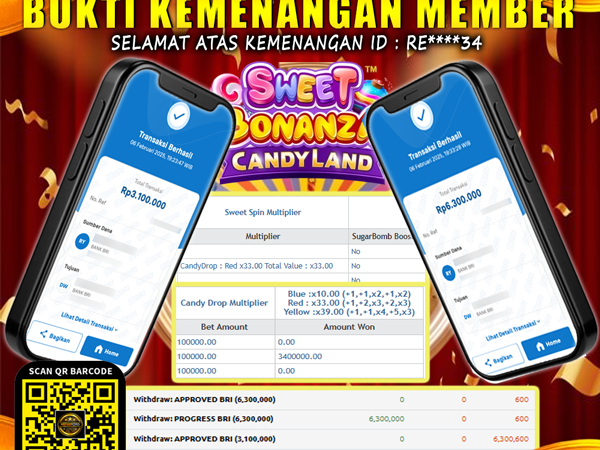 KEMENANGAN MEMBER BERMAIN DI LIVE – SWEET BONANZA CANDYLAND