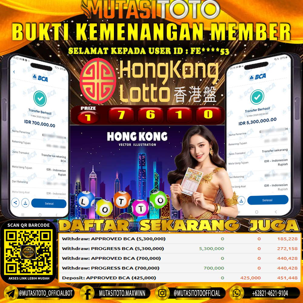 KEMENANGAN MEMBER BERMAIN TOGEL 3D HONGKONG LOTTO