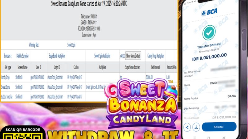 KEMENANGAN MEMBER BERMAIN DI LIVE – SWEET BONANZA CANDYLAND