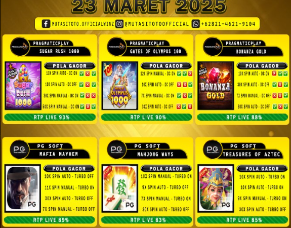 POLA GACOR TERUPDATE 23 MARET 2025 – MUTASITOTO