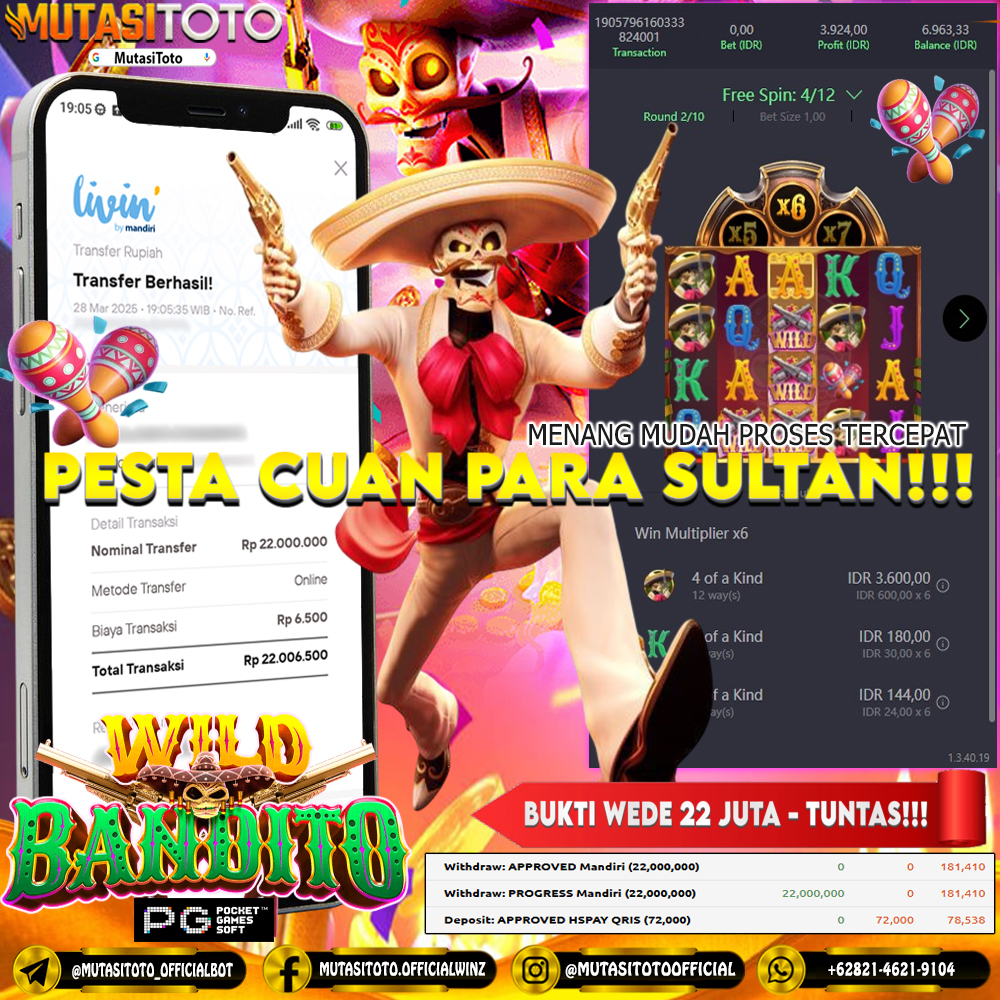 KEMENANGAN MEMBER BERMAIN DI WILD BANDITO PG SOFT