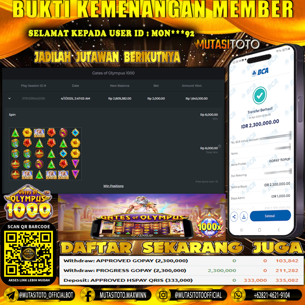 WITHDRAW GATES OF OLYMPUS 1000