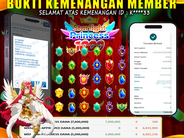 KEMENANGAN MEMBER BERMAIN DI STARLIGHT PRINCESS 1000