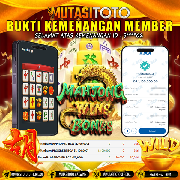 WITHDRAW MAHJONG WINS BONUS