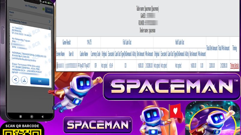 KEMENANGAN MEMBER BERMAIN DI LIVE GAME PP SPACEMAN