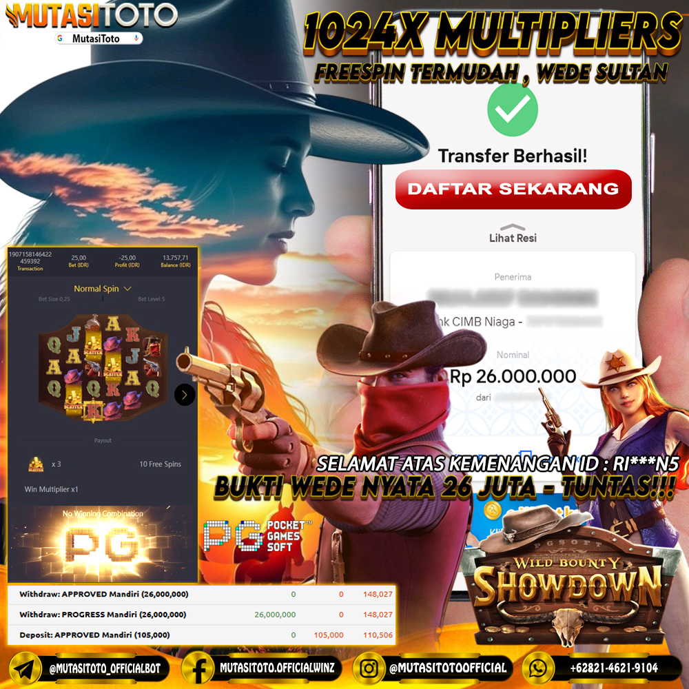 KEMENANGAN MEMBER BERMAIN DI WILD BOUNTY SHOWDOWN