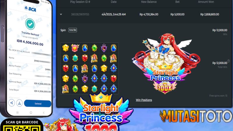 KEMENANGAN MEMBER BERMAIN DI STARLIGHT PRINCESS 1000