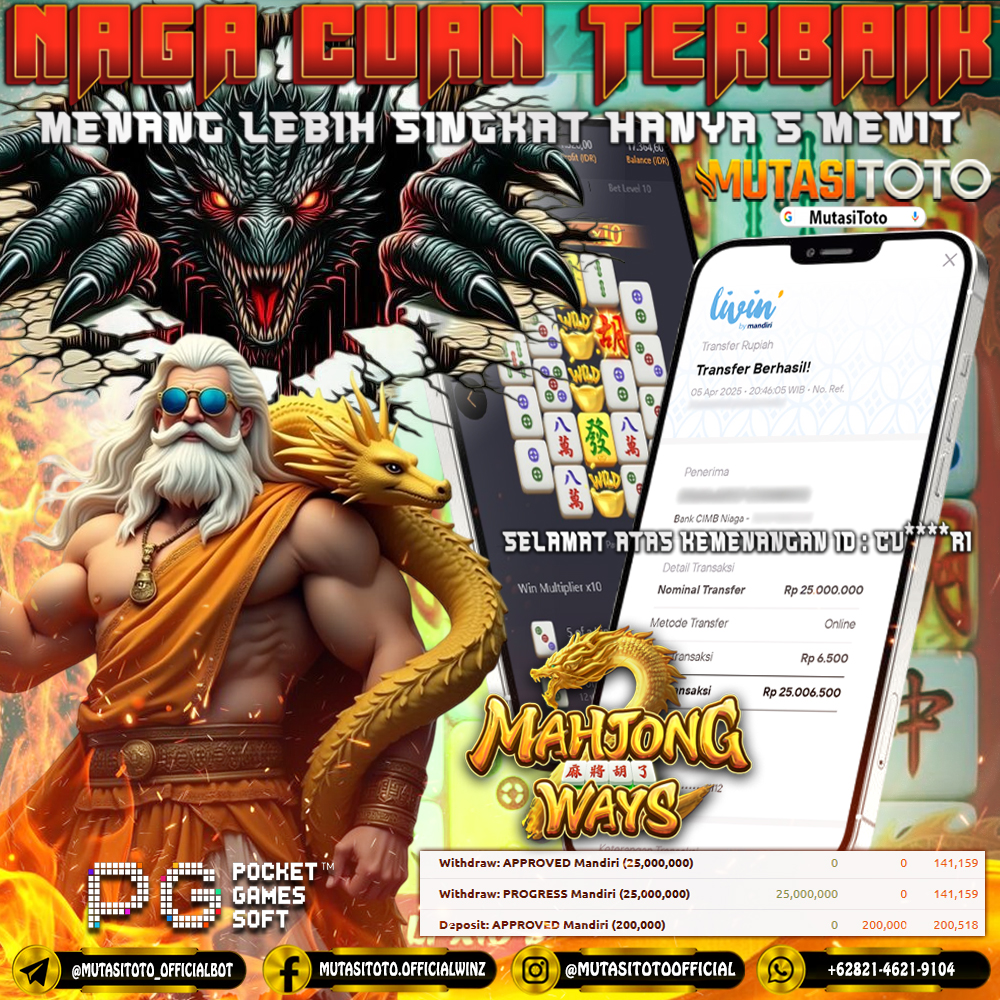 KEMENANGAN MEMBER BERMAIN DI MAHJONG WAYS PG SOFT