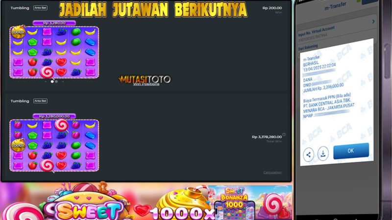 KEMENANGAN MEMBER BERMAIN DI SWEET BONANZA 1000