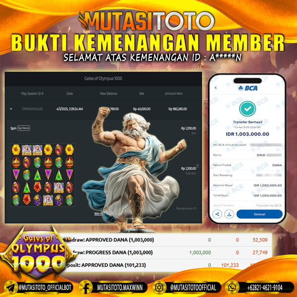 WITHDRAW GATES OF OLYMPUS 1000