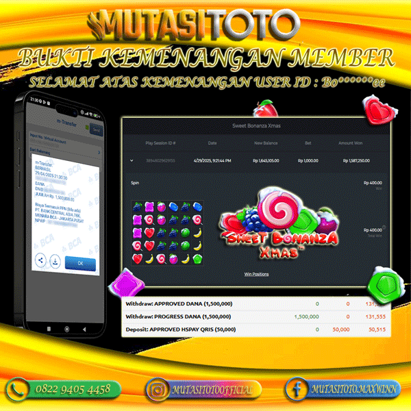 KEMENANGAN MEMBER BERMAIN DI SWEET BONANZA XMAS