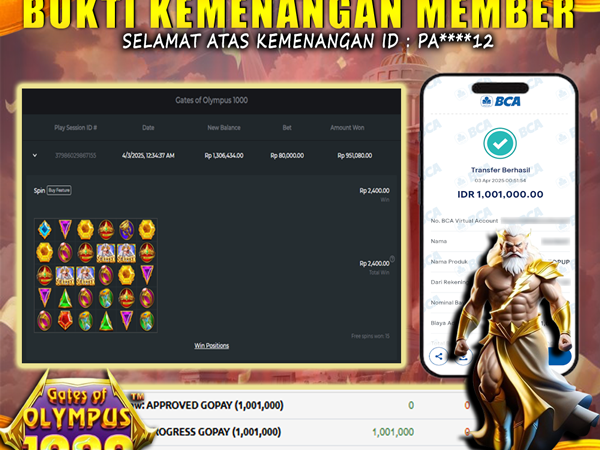 WITHDRAW GATES OF OLYMPUS 1000