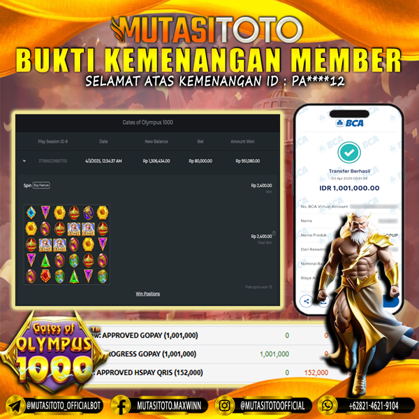 WITHDRAW GATES OF OLYMPUS 1000