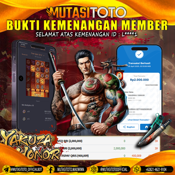KEMENANGAN MEMBER BERMAIN DI YAKUZA HONOR PG SOFT