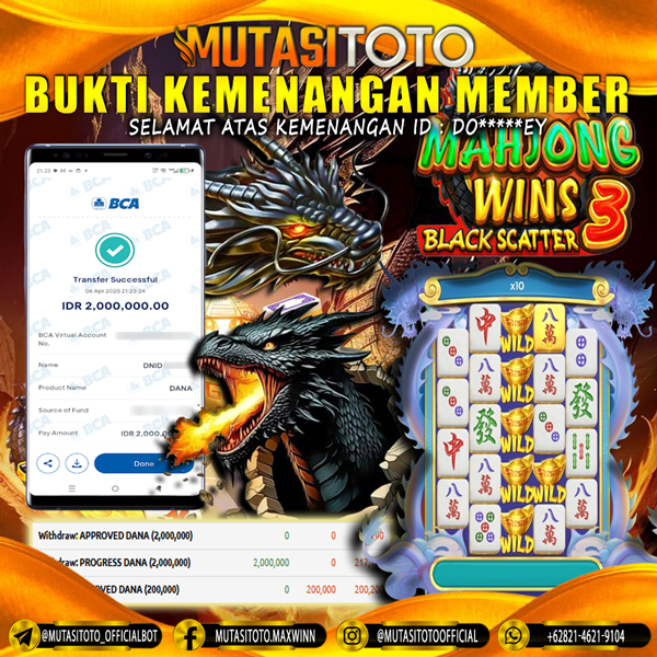 KEMENANGAN MEMBER BERMAIN DI MAHJONG WINS 3 PRAGMATIC PLAY