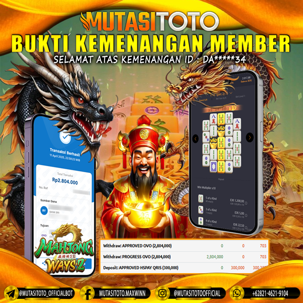 KEMENANGAN MEMBER BERMAIN DI MAHJONG WAYS 2 PG SOFT