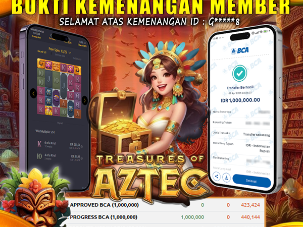 KEMENANGAN MEMBER BERMAIN DI TREASURES OF AZTEC