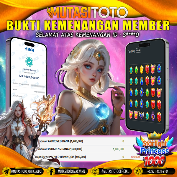 KEMENANGAN MEMBER BERMAIN DI STARLIGHT PRINCESS 1000