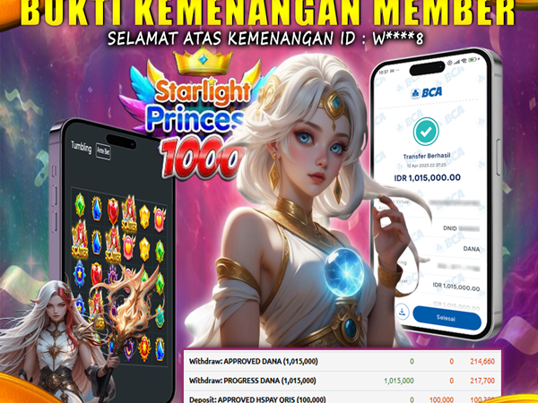 KEMENANGAN MEMBER BERMAIN DI STARLIGHT PRINCESS 1000