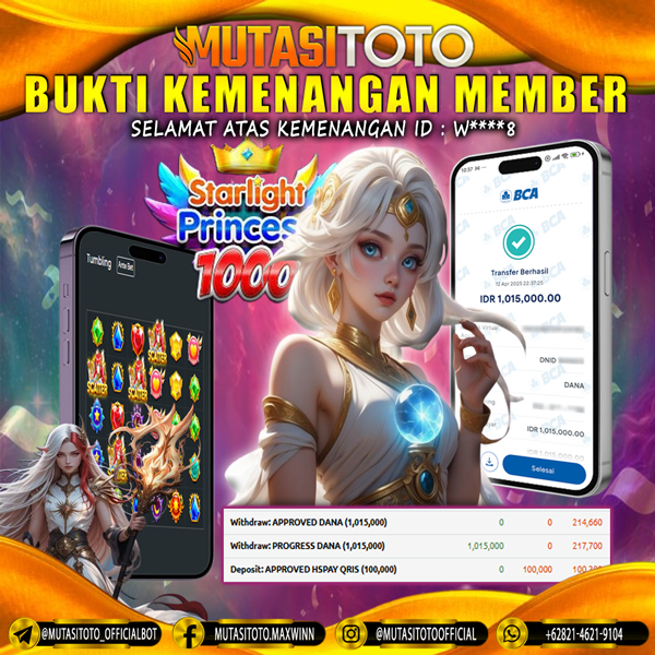 KEMENANGAN MEMBER BERMAIN DI STARLIGHT PRINCESS 1000