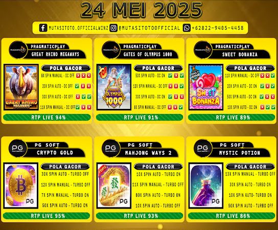 POLA GACOR TERUPDATE 24 MEI 2025 – MUTASITOTO
