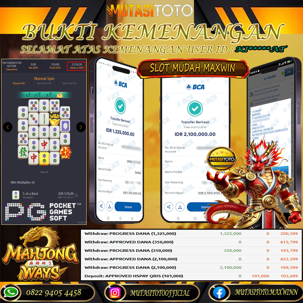 KEMENANGAN MEMBER BERMAIN DI MAHJONG WAYS 2 PG SOFT