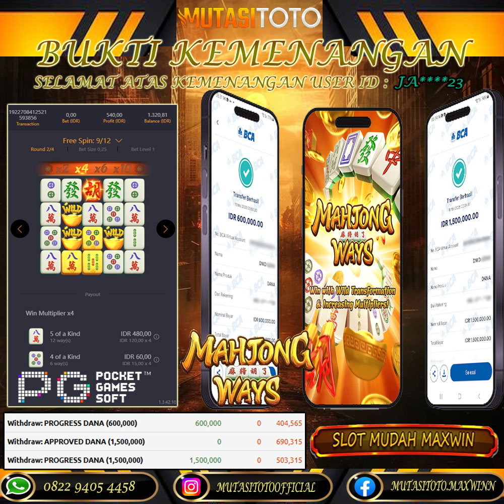 KEMENANGAN MEMBER BERMAIN DI MAHJONG WAYS PG SOFT