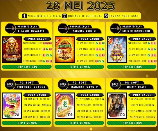 POLA GACOR TERUPDATE 28 MEI 2025 – MUTASITOTO