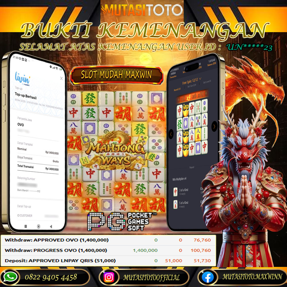 KEMENANGAN MEMBER BERMAIN DI MAHJONG WAYS  PG SOFT