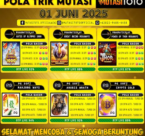 POLA GACOR TERUPDATE 01 JUNI 2025 – MUTASITOTO