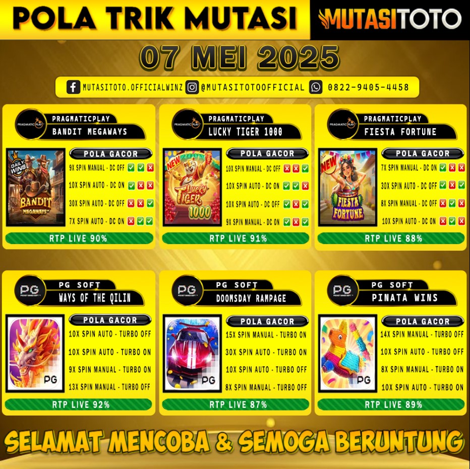 POLA GACOR TERUPDATE 07 MEI 2025 – MUTASITOTO