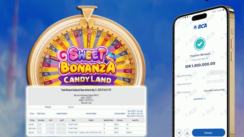KEMENANGAN MEMBER BERMAIN DI LIVE – SWEET BONANZA CANDYLAND
