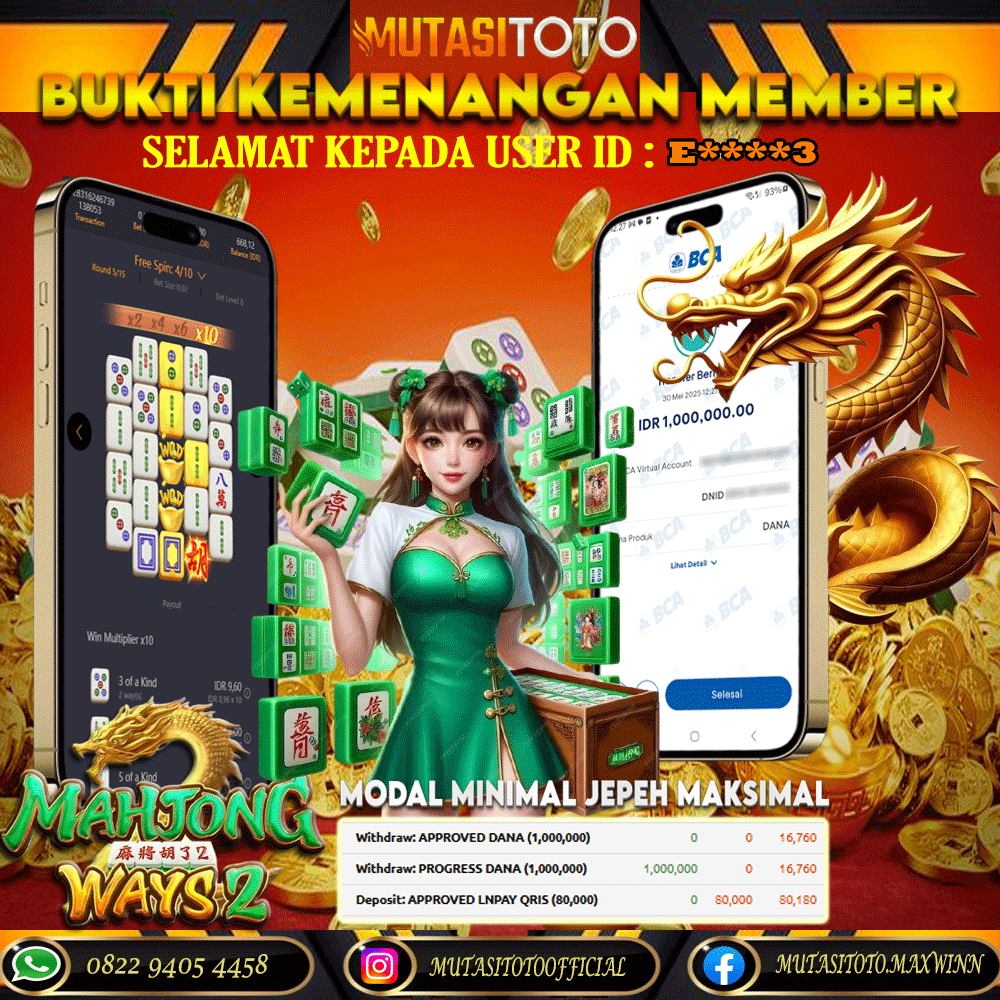 KEMENANGAN MEMBER BERMAIN DI MAHJONG WAYS 2 PG SOFT