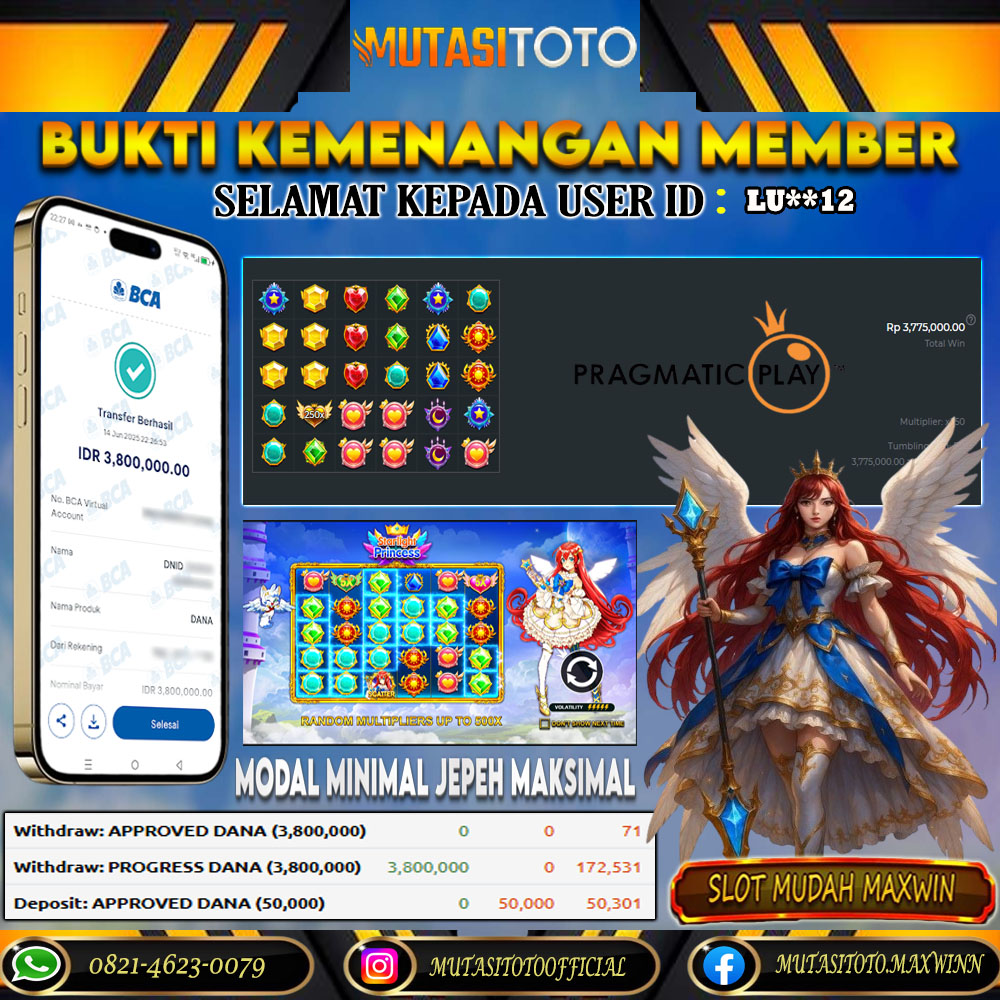 KEMENANGAN MEMBER BERMAIN DI STARLIGHT PRINCESS