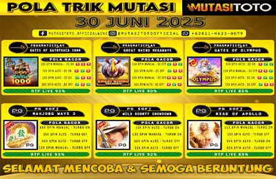 POLA GACOR TERUPDATE 30 JUNI 2025 – MUTASITOTO
