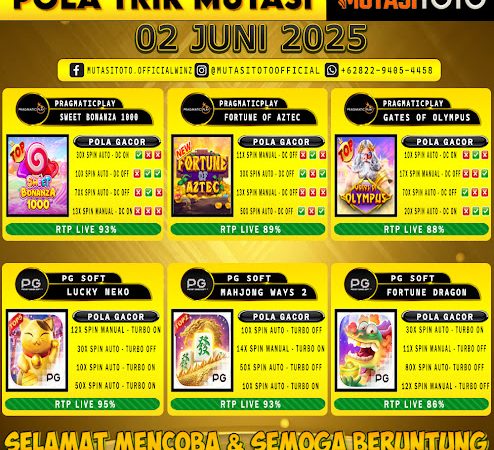 POLA GACOR TERUPDATE 02 JUNI 2025 – MUTASITOTO