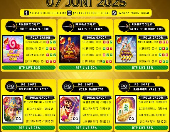 POLA GACOR TERUPDATE 07 JUNI 2025 – MUTASITOTO