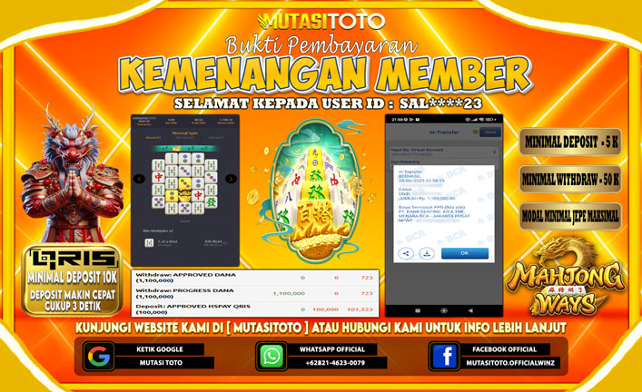 KEMENANGAN MEMBER BERMAIN DI MAHJONG WAYS 2