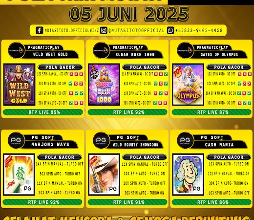 POLA GACOR TERUPDATE 05 JUNI 2025 – MUTASITOTO
