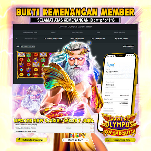 KEMENANGAN MEMBER BERMAIN DI GATES OF OLYMPUS SUPER SCATTER