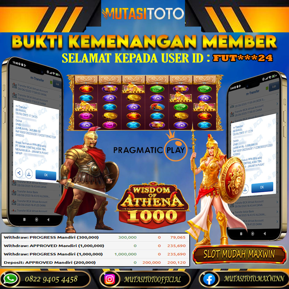 KEMENANGAN MEMBER BERMAIN DI WISDOM OF ATHENA 1000