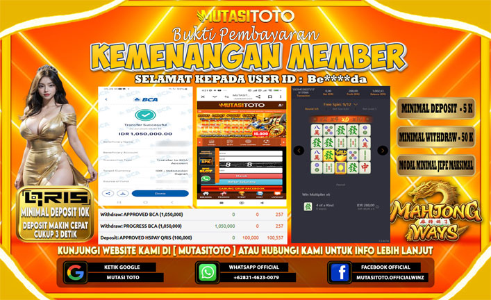 KEMENANGAN MEMBER BERMAIN DI MAHJONG WAYS